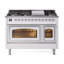 ILVE UN48FNMPEGG Nostalgie II Noblesse 48 inch Dual Fuel Range (8 Sealed Burners + Griddle, Triple Glass Door)-264993570-264993572-264993624