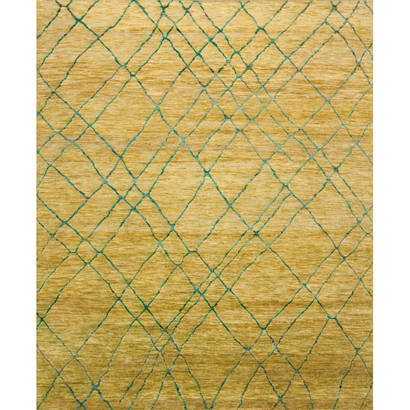 Seville Hand Knotted Area Rug in Yellow, Rectangle 6' x 9'