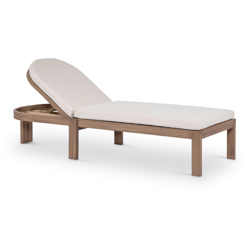 Newport Glenmore Water Resistant Fabric Upholstered Outdoor Patio Lounge Chair with Protective Cover Included, Cream