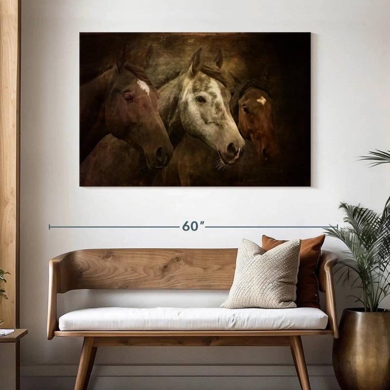 Brampt Three Horses, 32" H x 48" W