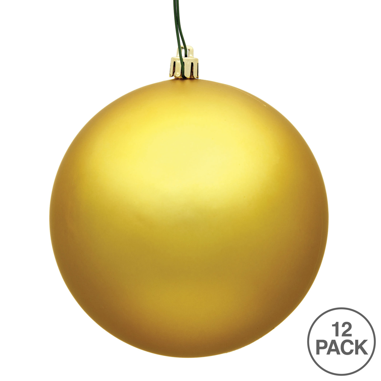 Holiday Décor Ball Ornament, Honey Gold Matte, 3" H x 3" W x 3" D