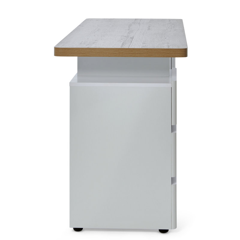 Hollice Writing Desk, White/Riviera Oak