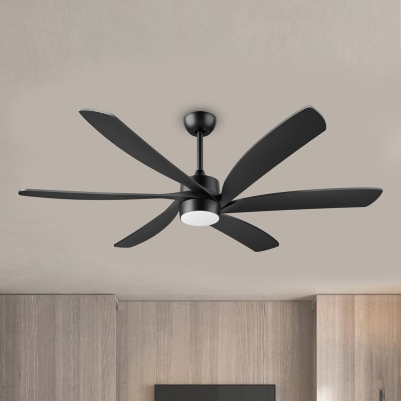 Luvina 64 Inch Ceiling Fan with Light and Remote, Modern High CFM 6 Blades Large Airflow Ceiling Fan, Quiet Reversible DC Motor, Indoor Fan for Living Room Kitchen Garage