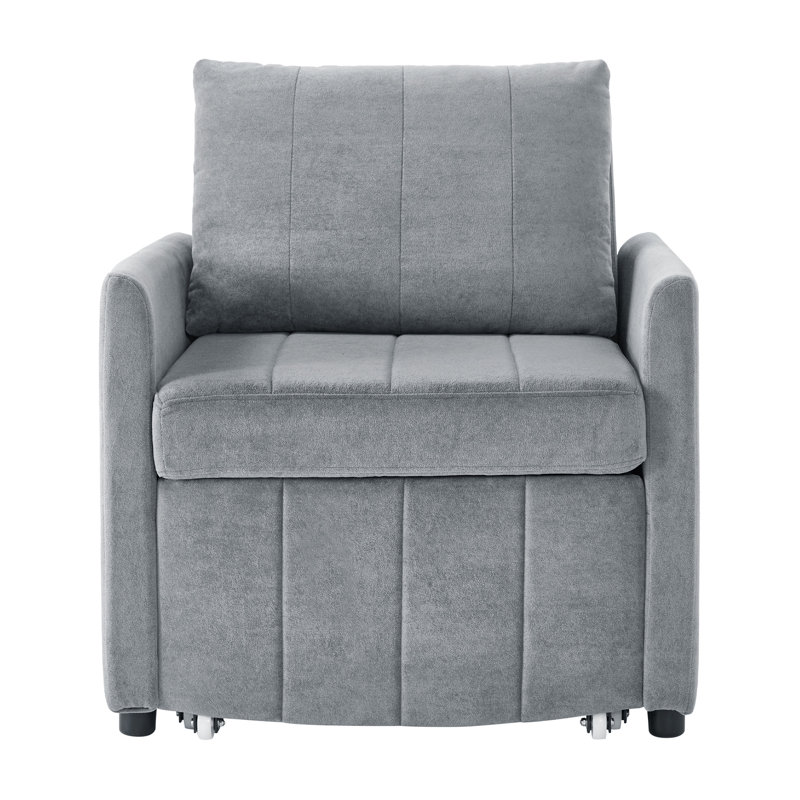 Upholstered Convertible Sleeper Sofa, Gray