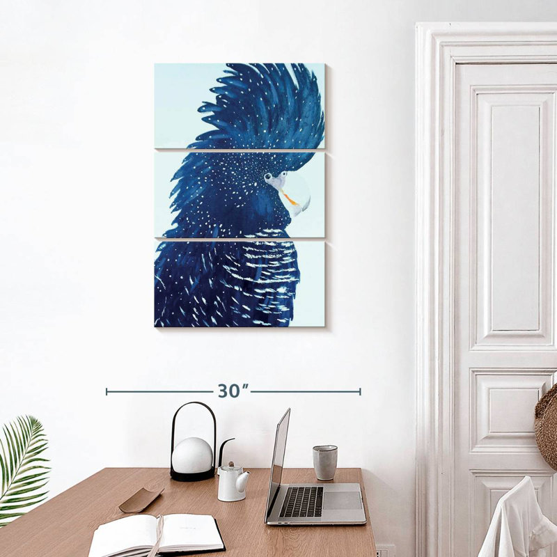 Brampt Pablo The Black Cockatoo, 32" H x 20" W