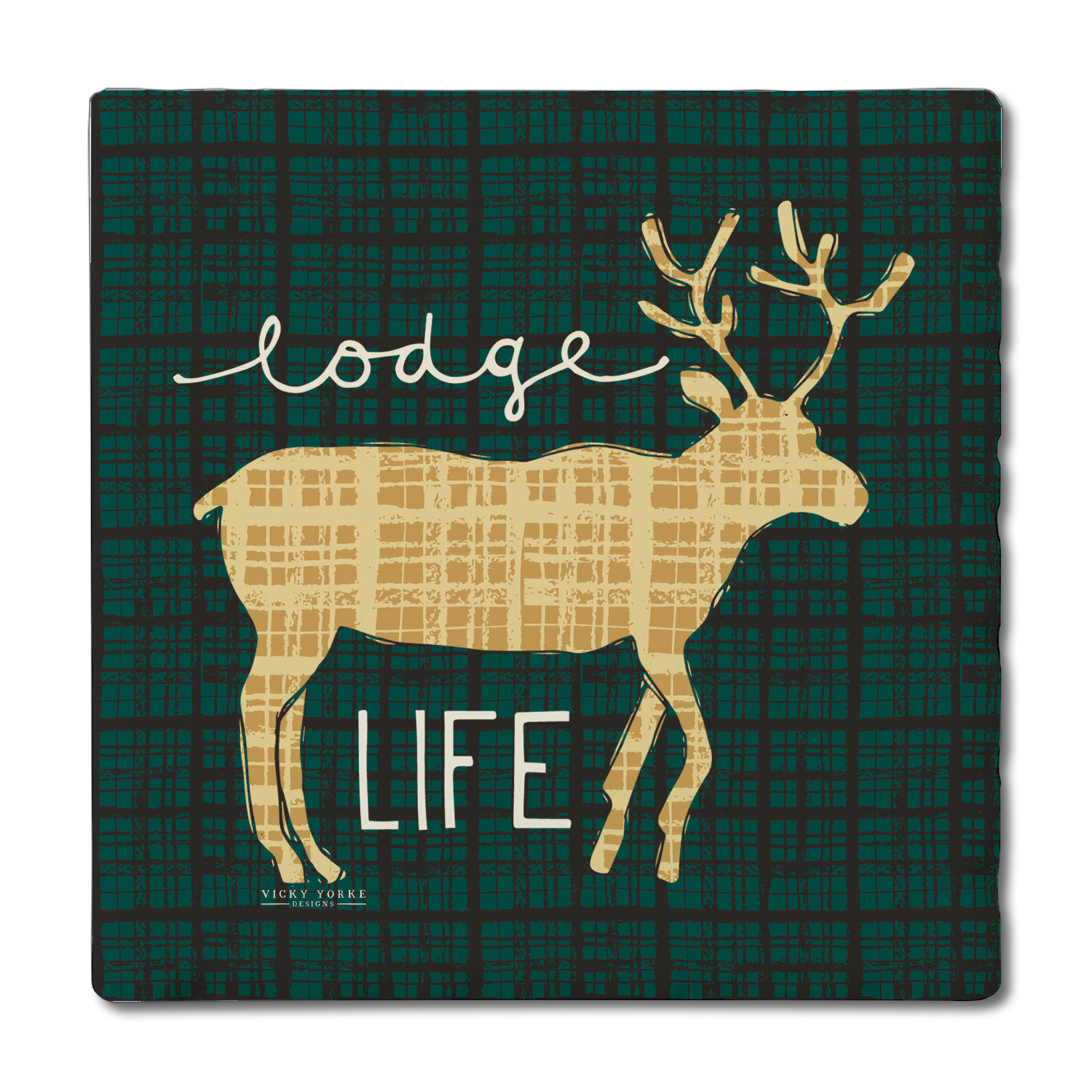 Union Rustic Lodge Life Single Tumbled Tile Coaster Wayfair
