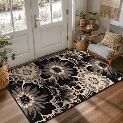 Non-Slip Washable Floral Doormat Entryway Mat