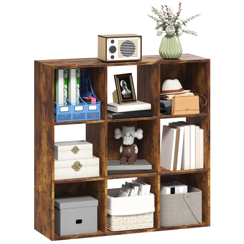 91.5 cm H x 91.5 cm W Cube Bookcase, Rustic Brown