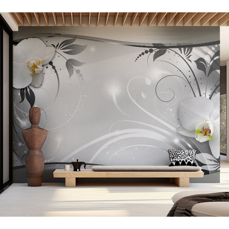 Murale Peel & Stick Glam - Abstrait argent, L 55 po x l 77 po