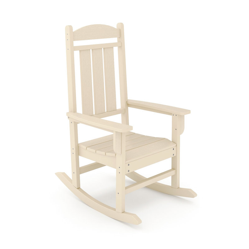 Fauteuil à bascule beige - Bois d'œuvre pour les sièges de jardin confortables au design extérieur classique