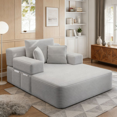 Corduroy Chair Lounge with 3 Pillows
