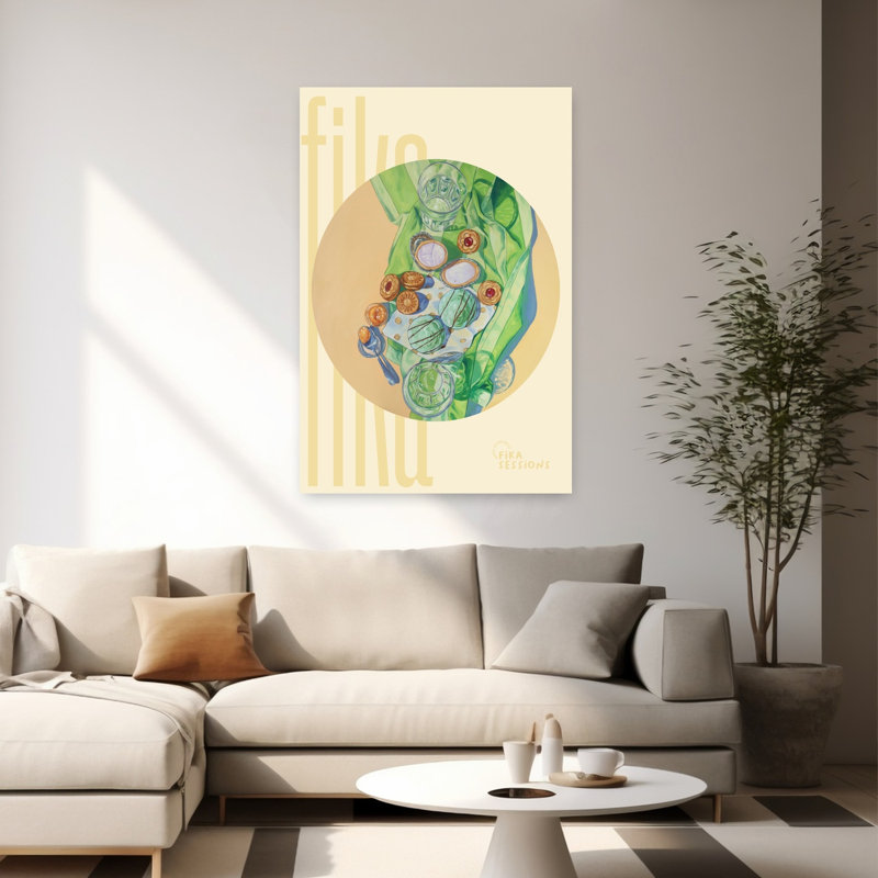 Sweet Green Cookies, art mural contemporain, H 60 po x l 40 po