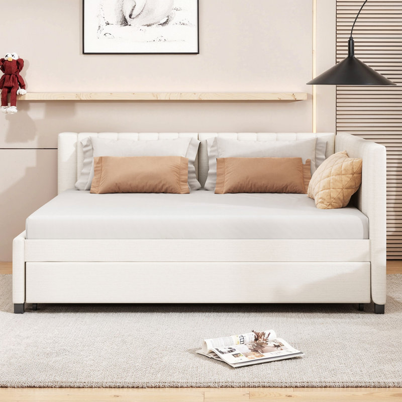 Ixia Size Upholstered Daybed, Beige