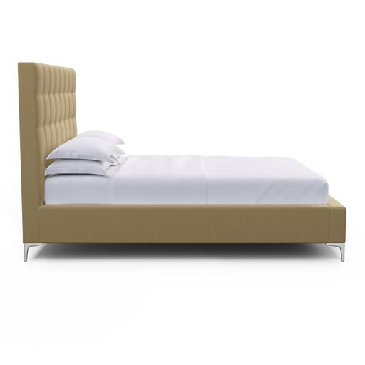 Bryant Upholstered Bed, Full, Box Weave Linen Marzipan, Ebony