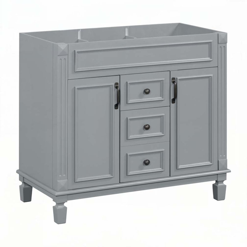 Meuble-lavabo 36 po sans lavabo supérieur, armoire seulement, Gris