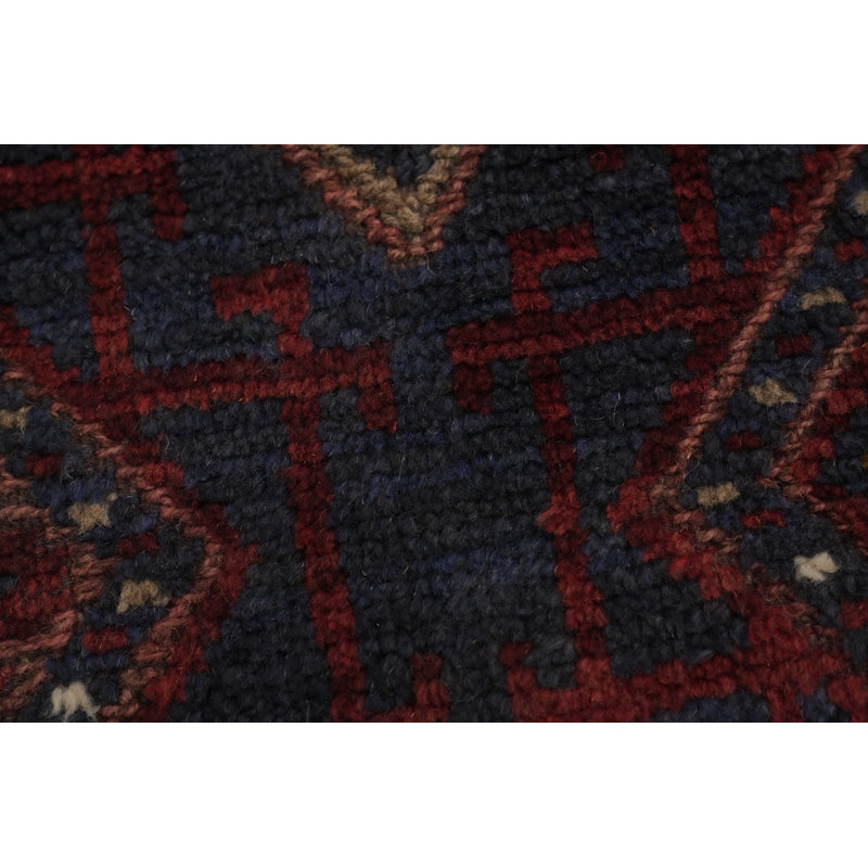 Tapis de couloir afghan à motif géométrique rouge 2x9