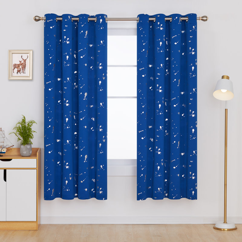 Siskiyou Room Darkening Curtain Pair, 52" W x 95" L, Royal Blue