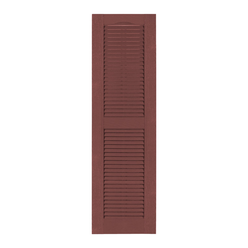 Volet à persiennes sur mesure avec dessus cathédrale, 64", Rouge brique, 12"