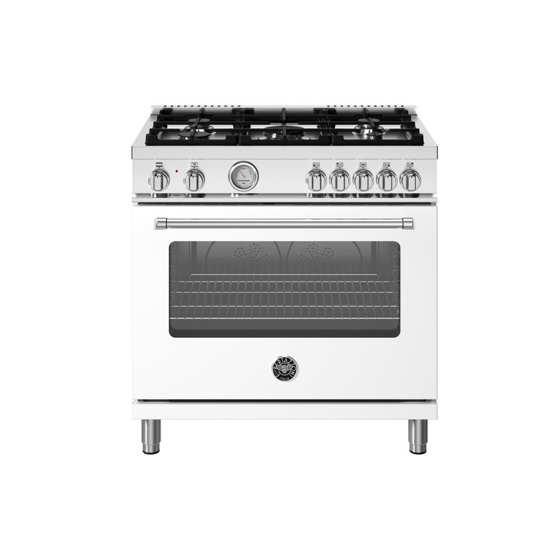 Master Series Dual-Fuel Range 36" - 5 Burners - Electric Oven, White Matte