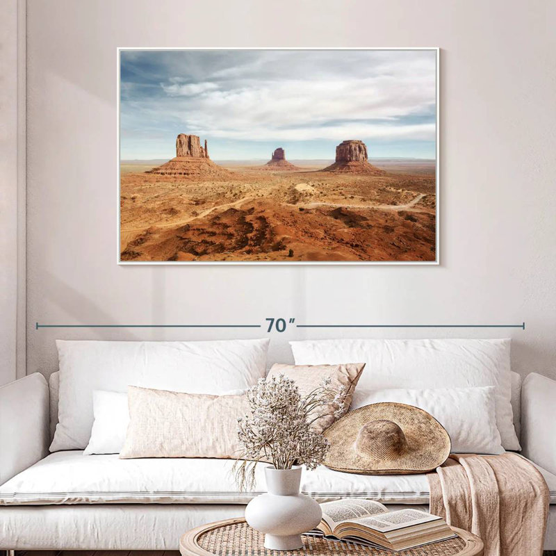 Arizona Monument Valley, Cadre flottant blanc, 46 po x 31 po
