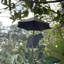 Chaîne de pluie rustique en métal, motif ours noir et parapluie, cuivre vieilli et noir, 190 cm de large