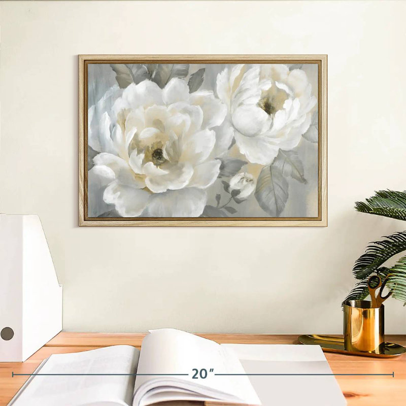 Pivoines parfaites, Cadre flottant en bois naturel, 13 po x 9 po