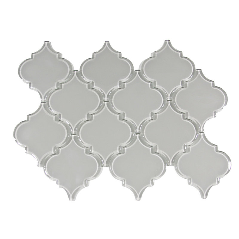 CNK Lithium Arabesque 3" x 3" Glass Mosaic Tile Polished Glass Waterproof Mesh Backing 0.9 Sq Ft