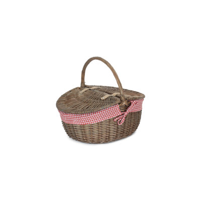 Wicker Picnic Hamper Basket with Lining