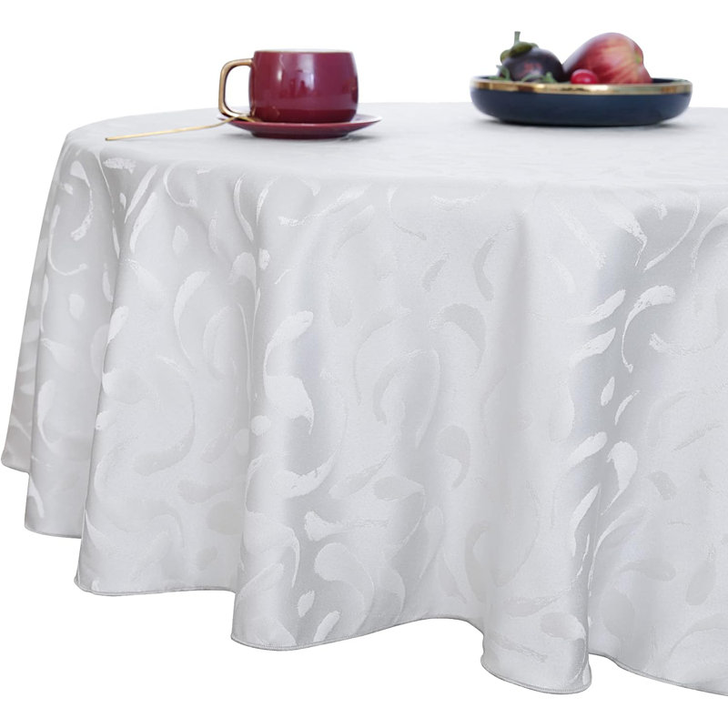Circle Floral Polyester Tablecloth