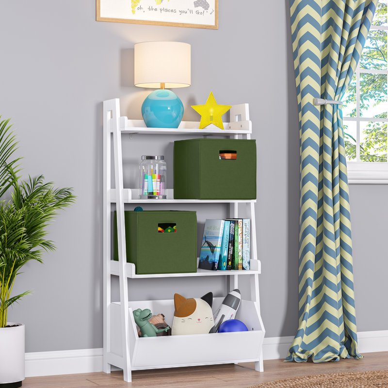 Olive Green Collapsible Plastic Cube Storage Bins, Set of 2