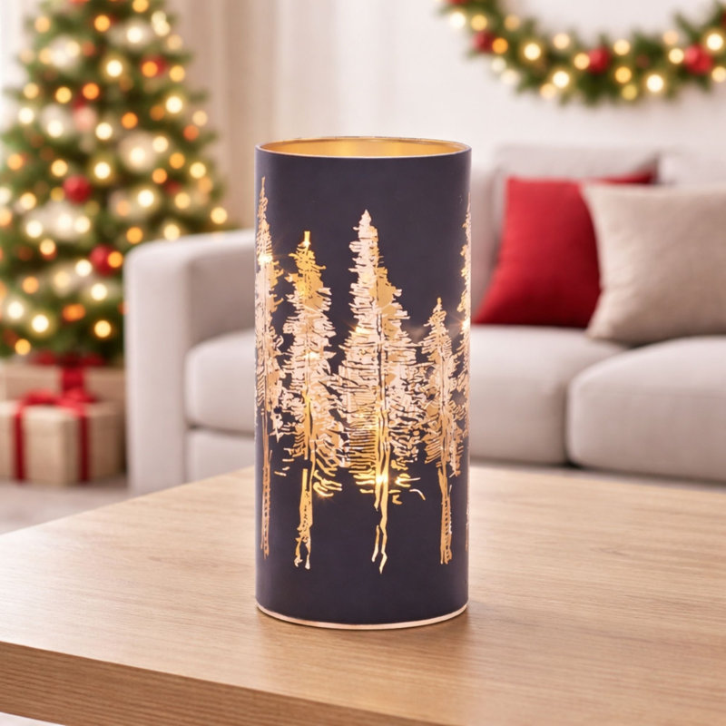 LED Star Printed Luminary 8"H, Pine Tree