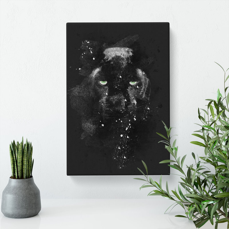 Black Panther in the Shadows - Wrapped Canvas, 60cm H x 40cm W x 3cm D