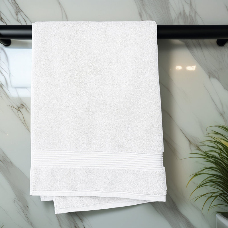 100% Cotton Midweight Bath Sheet, Bath Sheet - 2 Packs, White