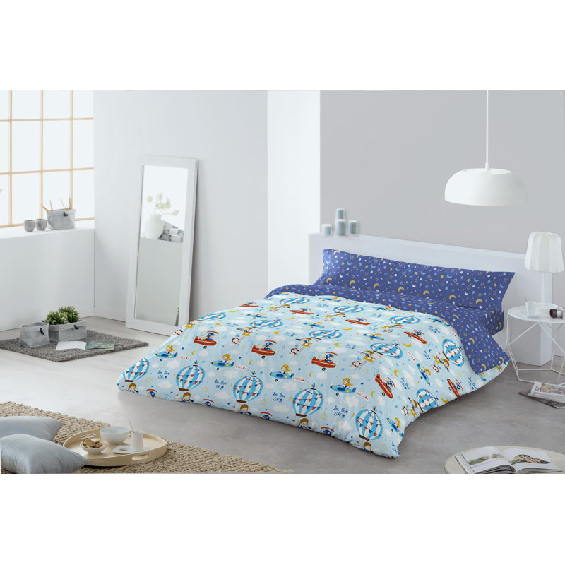 No Pattern Duvet Cover Set with Pillowcases, Super King Duvet Cover + 2 Pillowcases (45 x 90)