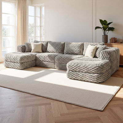 Canapé modulaire modulaire de 135,4 po sans canapé avec deux repose-pieds mobiles pour le salon