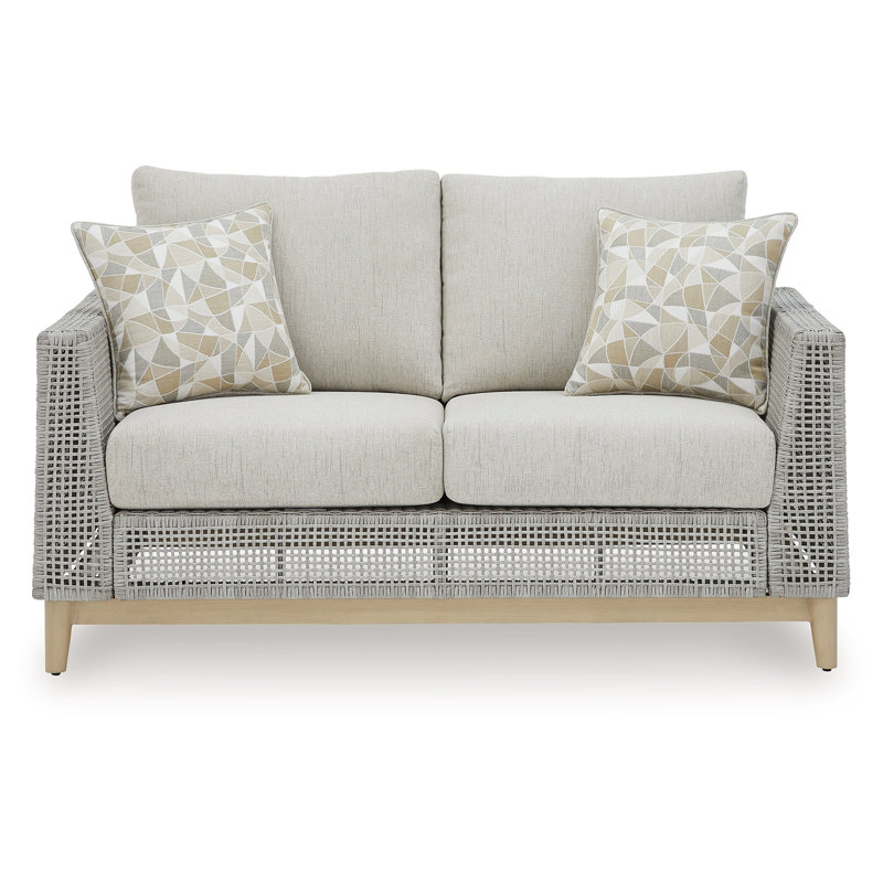 Breshae 58.5'' Wide Straight Loveseat with Cushions