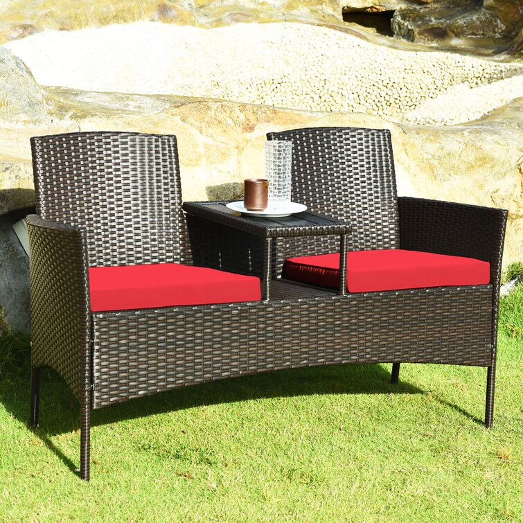 Ballimamore Patio 3 Piece Rattan Seating Group with Cushions