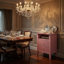Ensemble de table de chevet 18 po à 2 tiroirs cannelés 18 po, rose moderne avec rangement