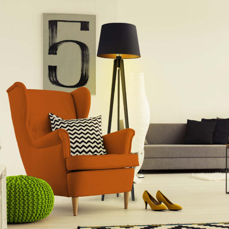 Albro 158cm Tripod Floor Lamp, Black, Black