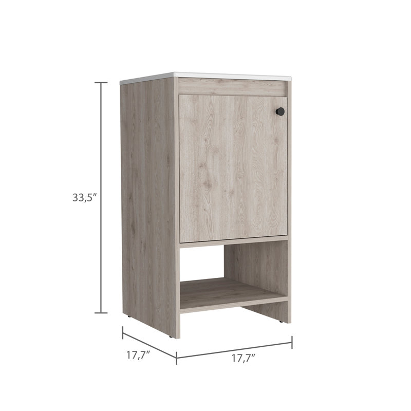 Meuble-lavabo 1 tablette Miyamoto, Gris clair