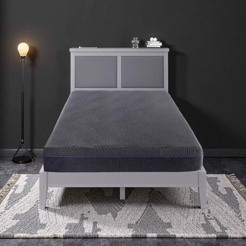 Matelas 11 pouces en mousse viscoélastique infusée de gel de couleur verte, confortable et de soutien pour chambre à coucher