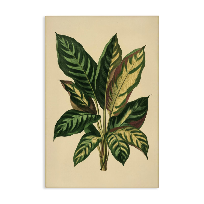 Toile de feuilles tropicales à feuilles vertes, design par Petal Prints Design, H 24 po x l 16 po