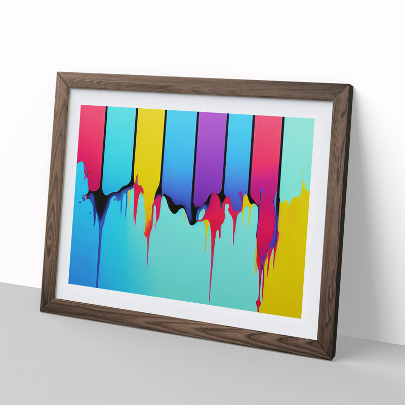 Stimulating Modern Abstract Art - Framed Print, 34cm H x 46cm W x 2cm D, Walnut