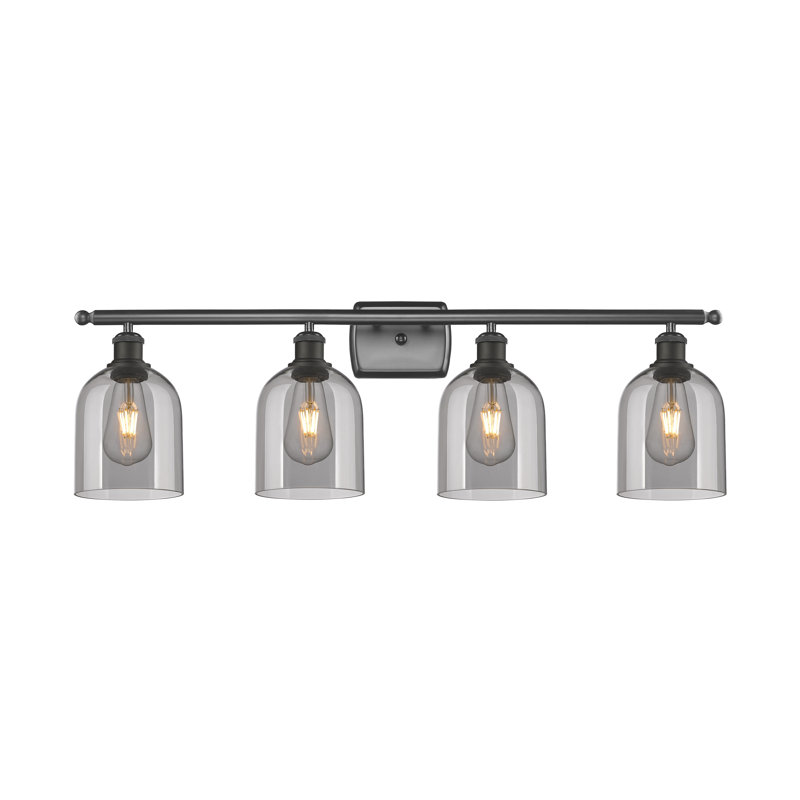 Anacaren 4 - Light Dimmable Vanity Light, Oil Rubbed Bronze, Light Smoke