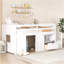 Lit simple, lit mezzanine simple en bois massif avec escalier, tiroir et tablette de couleur grise-1784375443