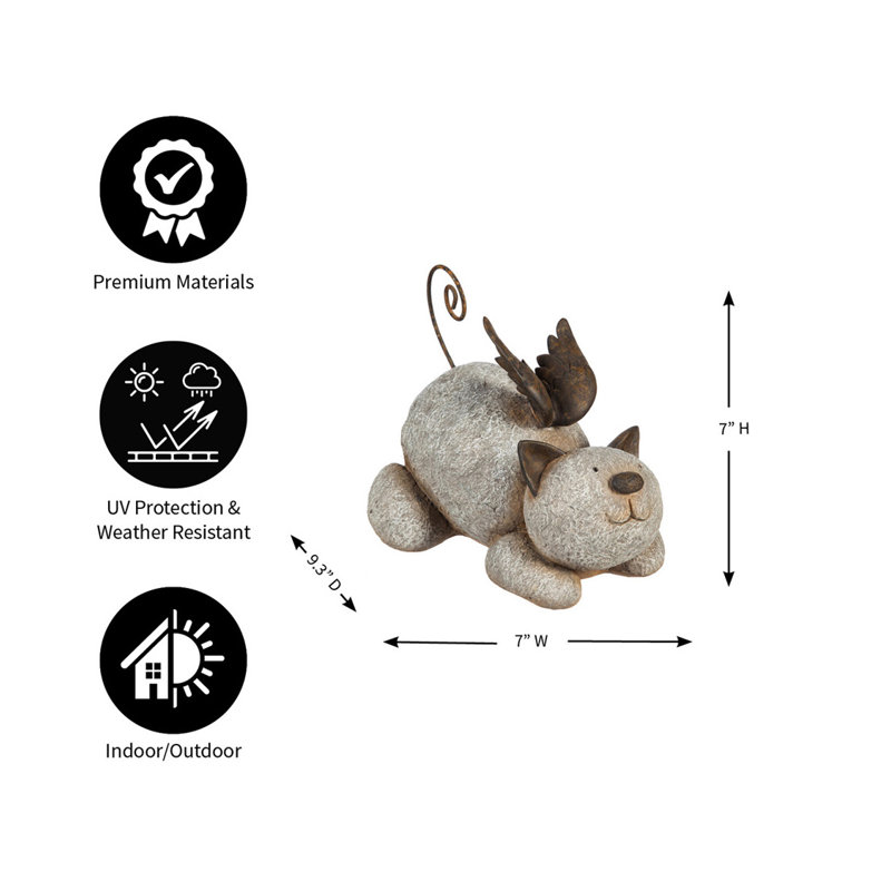 Barten Cat Weather Resistant Stone Garden Statue