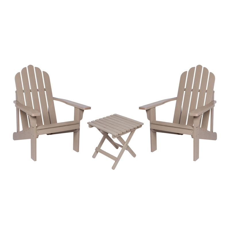Grandview Outdoor Adirondack Set, Gray