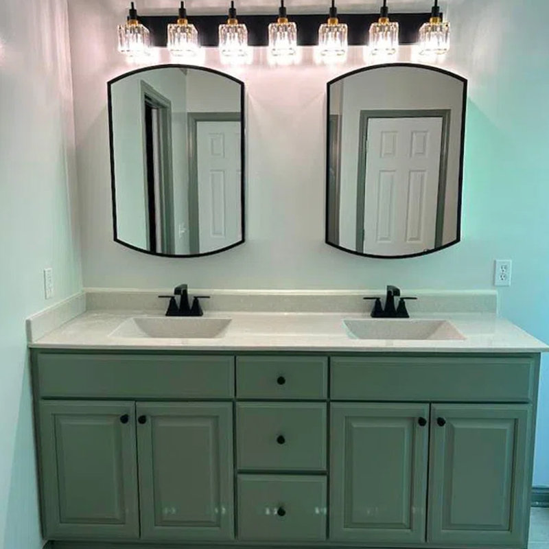 Éclairage pour meuble-lavabo à intensité variable Taevion, Noir et or, 7 lumières