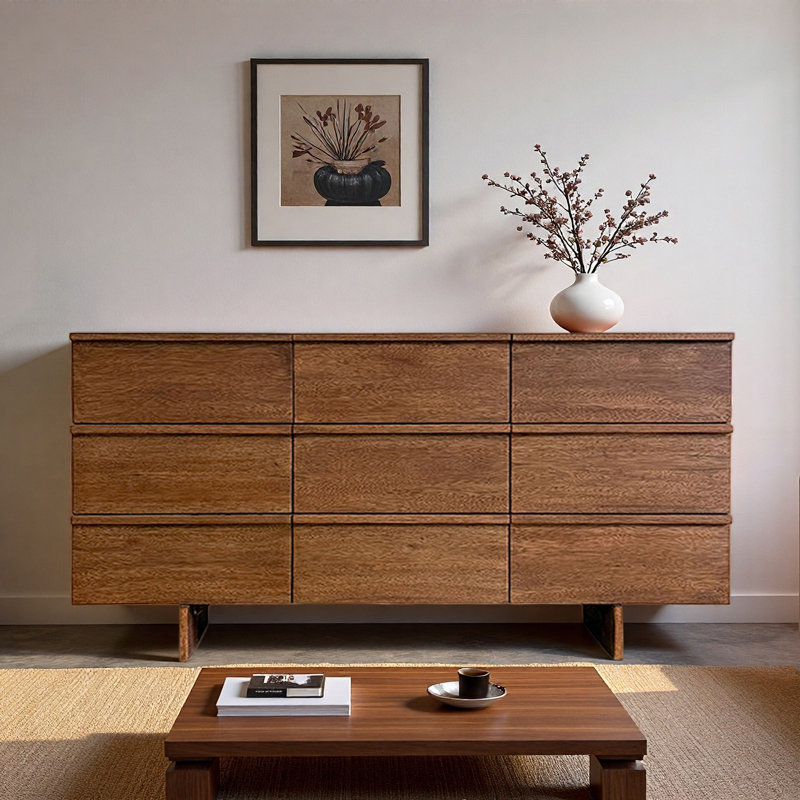 Kitchen Nine-Drawer Sideboard, 37.4" H x 70.87" W x 17.72" D