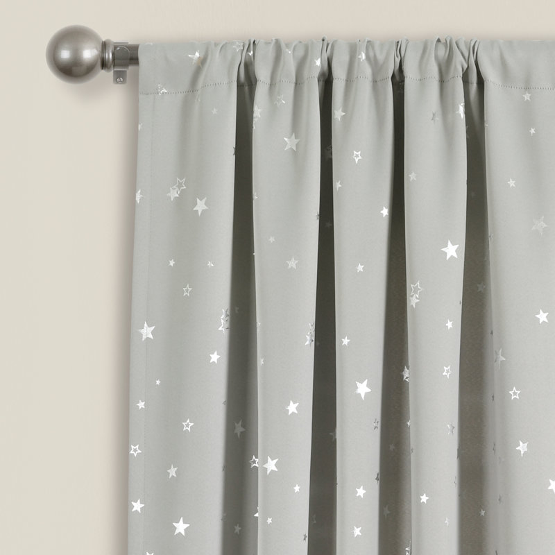 Star Room Darkening Pair, 52"W x 63"L, Light Gray